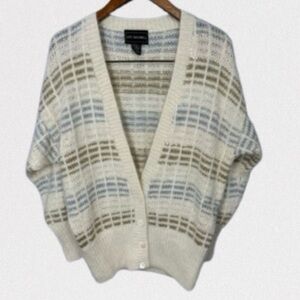 Vintage Kate Maxwell Cardigan Sweater sz S Lambswool/Angora Grandpa #C605-A